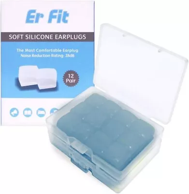 ErFit Noise Cancelling Ear Plugs 12 Pairs Moldable Silicone Comfort Block Out • $13.99