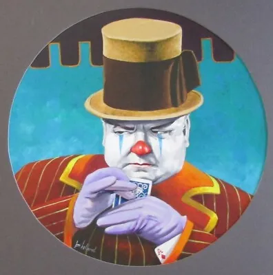 Jon Helland Painting W.c. Fields The Shark Clown (published Plate) • $1000
