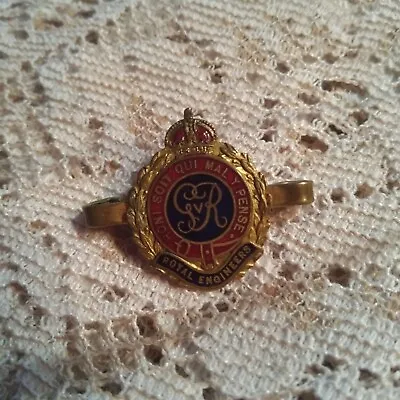 ROYAL ENGINEERS BRASS BAR SWEETHEART BROOCH - Honi Soit Qui Mal Y Pense GR 1.5  • £12.50