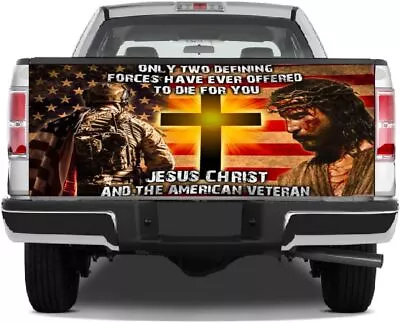 Jesus Christ And The American Veteran Truck Tailgate Decal Sticker Wrap • $45.95