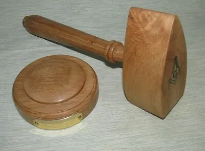 £38.99 • Buy Masonic Freemason Gavel & Block In Oak Wood Common Gavel  Message Name Engraved