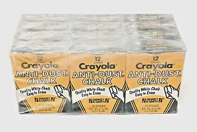 Sealed 12 Pack Boxes Of Vintage Binney & Smith Crayola White Anti-Dust Chalk NOS • $48.99