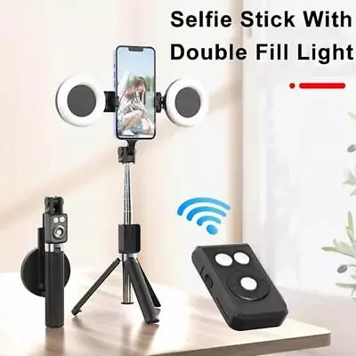 6in1 Wireless Bluetooth Compatible Selfie Stick Led Timer Tripod Self Light T4P1 • £18.54