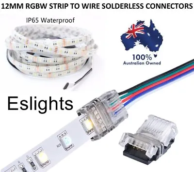 4x 12mm Rgbw Rgbww Snap Connector 5pin Wire Led Strip Light Solderless • $11.55