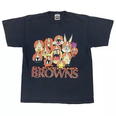 Vintage Cleveland Browns Looney Tunes Warner Bros. Graphic T-Shirt Size XL 1993 • $53.99