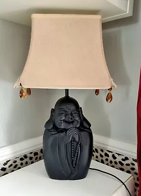 Large Ceramic Buddha Table Lamp Beige Pagoda Lampshade With Gems • £30