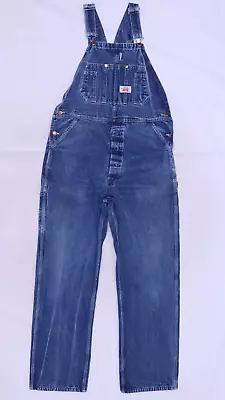 C4218 VTG Round House Men's Carpenter Bib Denim Overalls Size 34/34 • $22.99