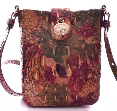 BRAHMIN Marley Foliage Melbourne Multicolor Leather Small Crossbody Bag New • $105