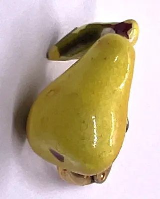 Vintage 1 Single Enamel Painted Pear Earring 10KT Gold • $9.68