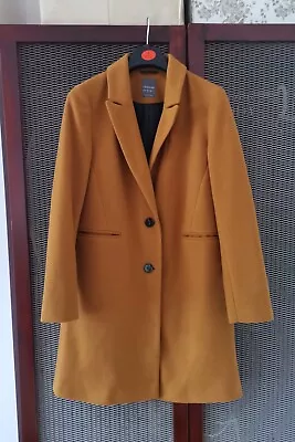 Long Line Jacket Coat Blazer Mustard Lined Size 8 / 10 Small Primark  • £12.99