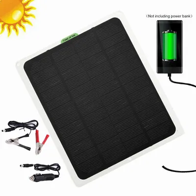 $34.39 • Buy 5W/10W/20W Solar Panel 12V Trickle Charger Battery Spare Charger Kit Boat RV Car