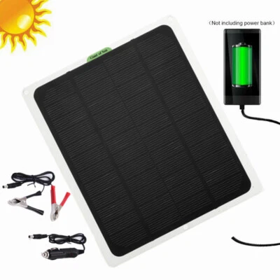 $34.39 • Buy 5W/10W/20W Solar Panel 12V Trickle Charger Battery Spare Charger Kit Boat RV Car