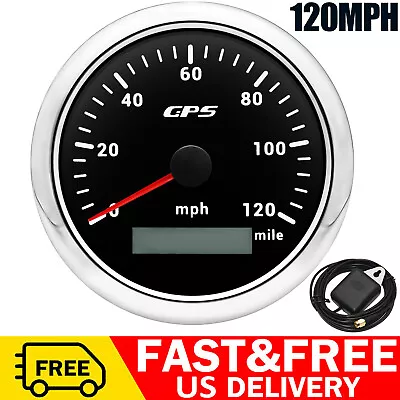 85MM Waterproof GPS Speedometer Gauge 0-120MPH For Motorcycles Boat Car Truck US • $46.82