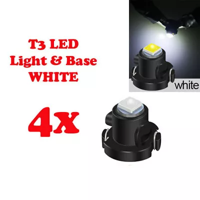 4Pcs T3 LED Light Bulbs 12V COB Dashboard Switch Cluster Warning WHITE Colour • $8.95