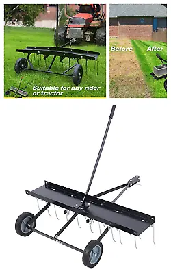 40inch Tow Behind Dethatcher W/ 20 Spring Steel Tines Lawn Sweeper Tractor Rake • $102.99