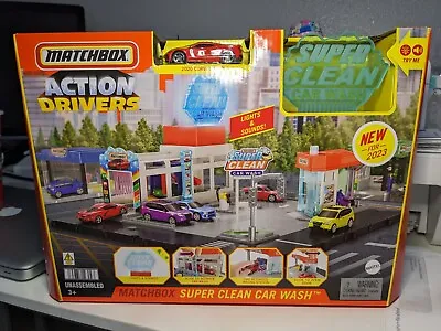 2023 Matchbox Action Drivers Super Clean Car Wash W/ 2020 Corvette C8 Free Ship • $55