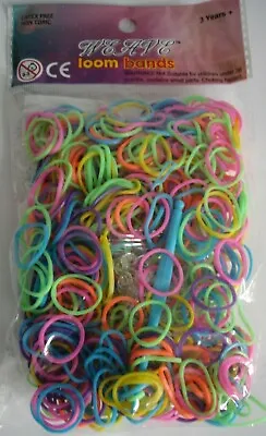 600 Loom Bands Refill Pack Neon Multi Coloured With 24 Clips + Tool FREEPOST D1 • £2.85