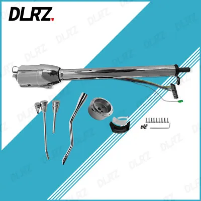 30  Steering Column No Key & Shift Indicator W/ Wheel Adapter Chrome Automatic • $169.26