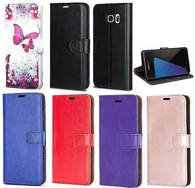 Case For S22 S7 S6 S7edge S8 S9 Leather Flip Shockproof Wallet Book Phone Cover • £4.98