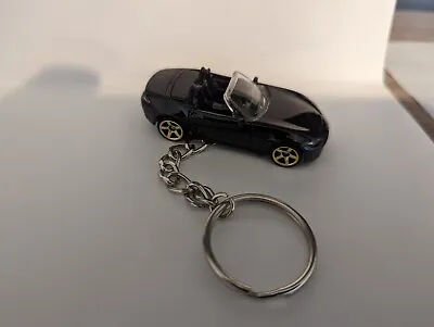 Mazda MX-5 Miata Keychain Key Ring Convertible Black Brand New Gold Rims • $12.95