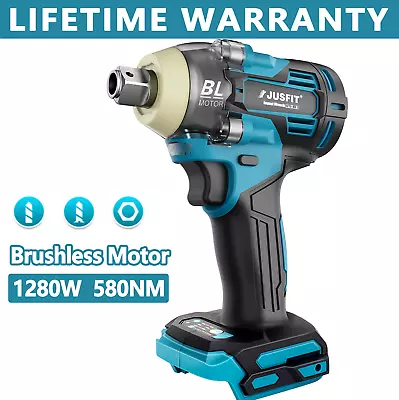 1280W 18V Cordless Brushless Impact Wrench Drill Driver For Makita Battery 1/2  • £18.99