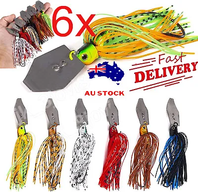 6x Chatterbait Sequin Blade Baits Silicone Skirt Swim Jigs Bass Lures AU • $21.59