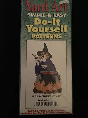 Yard Art Do It Yourself Vintage Wood Patterns Witch With Pot • $7