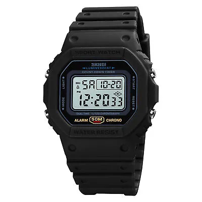 Men's Digital Sport Watch   Waterproof Sport Watch With  L5H2 • $16.55