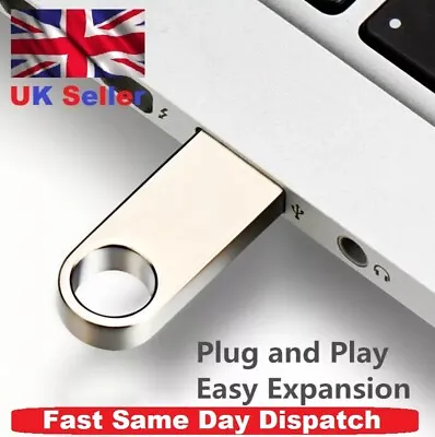 Mini Metal USB 2.0 Flash Memory Stick Pen Thumb Key Drive 4/8/16/32/64/128/256GB • £10.99