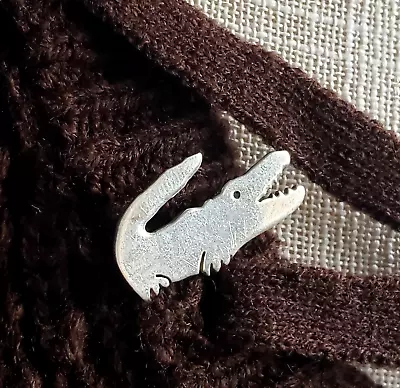 Vintage Sterling Silver Pendant Pin Brooch Crocodile Alligator Reptile Cartoon • $45