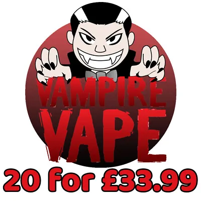 VAMPIRE VAPE E-LIQUID 20 X 10ml Juice Heisenberg | Pinkman | Ice Menthol | Dawn • £33.99