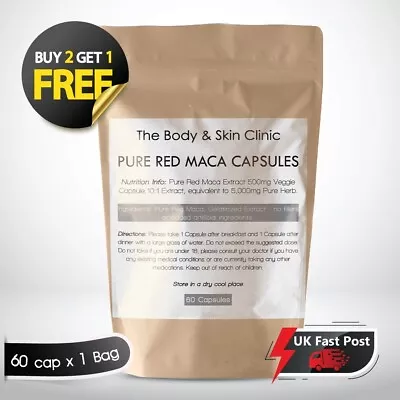 £7.45 • Buy Red Maca Root Extract Capsules 5000mg Gelatinized NATURAL Extract Not Powder