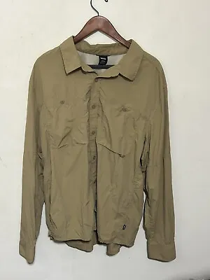 REI Shirt Men’s XL Long Sleeve Button Front Lightweight Pockets Vented Brown • $17