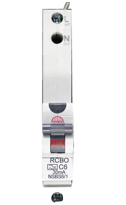 £5 • Buy WYLEX 6 AMP CURVE C 10kA 30mA RCBO TYPE A NSBS6/1
