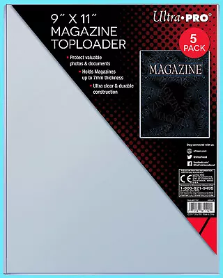 5 Ultra Pro 9 X11  Thick MAGAZINE HOLDER TOPLOADERS NEW Pack Protector Document • $30.99