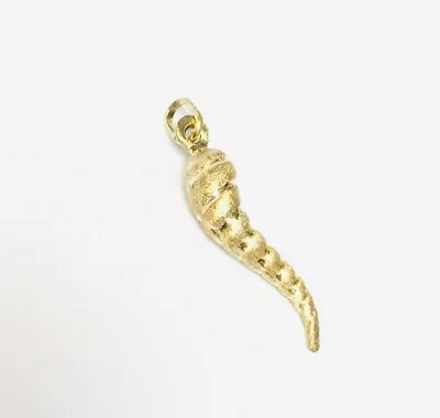 £59 • Buy VINTAGE 9ct Gold Medium Horn Of Life Plenty Hollow Matte Pendant Hallmarked 1g
