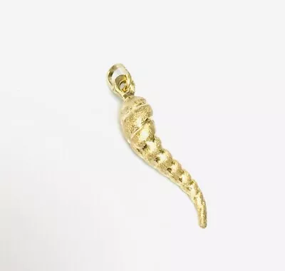 £59 • Buy VINTAGE 9ct Gold Medium Horn Of Life Plenty Hollow Matte Pendant Hallmarked 1g