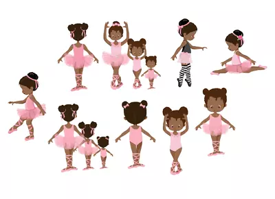 Ballet Stickers Black Ballerina Stickers Vinyl Wall Decal Pink Ballet Dancer • £9