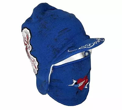 Ed Hardy Christian Audigier Beanie Cap Hat With Removable Face Mask Embroidered • $38.99