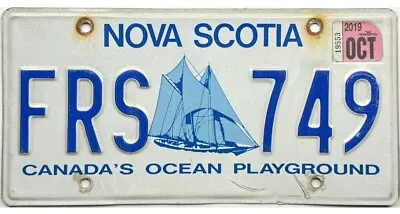 *99 CENT SALE*  2019 Nova Scotia Bluenose Sailboat License Plate #FRS 749  NR • $10