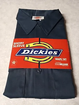 Vintage Dickies Large Work Shirt Short Sleeve SHAPE SET NEW MADE IN USA 80's • $25