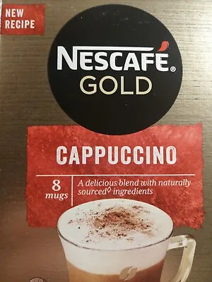 £9.97 • Buy 3X 8 NEW RECIPE NESCAFE GOLD CAPPUCCINO (24 Sachets) Instant Coffee FREE DELIVER