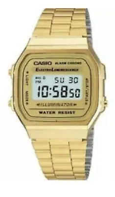 £23.99 • Buy Genuine CASIO Retro Classic Unisex Digital Steel GOLD Bracelet Watch- A168WG-9EF