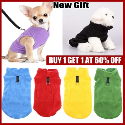 £3.68 • Buy Pet Dog Warm Coat Fleece Jacket Jumper Sweater Winter Clothes Puppy Vest Outfit~