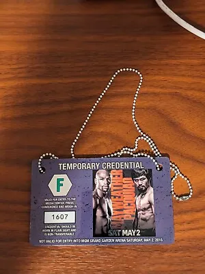 $50 • Buy Floyd Mayweather Vs. Manny Pacquiao All Access Pre Fight Credentials