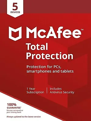 McAfee Total Protection 2024 5 Device 1 Year Antivirus Security 2024 Ready • $17.09