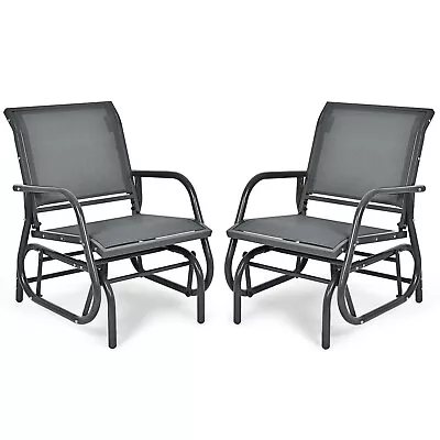 Topbuy 2-Piece Outdoor Single Glider Chair Rocking Seating Lounging Chair With • $189.95