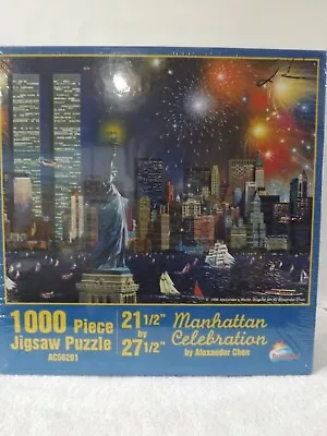 Rare New Manhattan Celebration By Alexander Chen NYC Twin Towers 1000pc Puzzle • $29.99