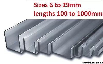 ALUMINIUM CHANNEL U  PROFILE 6mm 10mm 13mm 16mm 19mm 22mm 25mm 29mm Select Size • £16.92