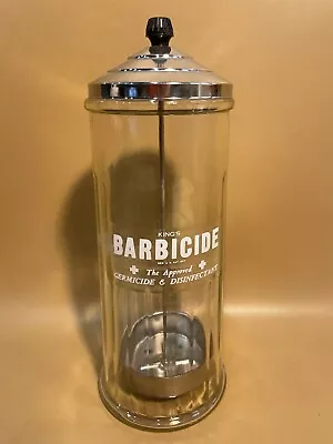 Vintage King’s Barbicide Glass Disinfectant Jar 11 1/2” • $19.99